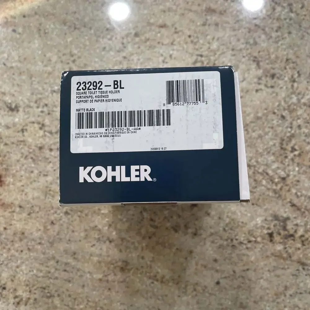 Kohler Square Toilet Tissue Holder, Matte Black -‎ Model 23292-BL